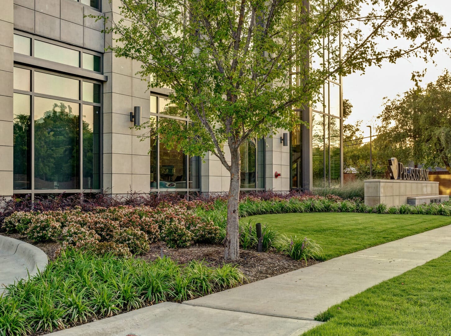 Landscaping at Pegasus Bank